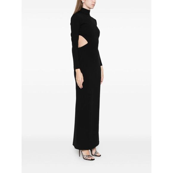SOLACE LONDON Cutout Turtleneck Maxi Dress Women BLACK Dresses - Picture 5 of 5